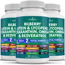 Ny Age Eye Helse Vitaminer med Bilbær Lutein & Zeaxanthin Lycopen Resveratrol Grape Frø Ekstrakt Astaxanthin - Øyevitamin - 180 greve