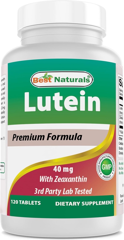 Beste Naturals Lutein 40 mg med Zeaxanthin- 120 tabletter