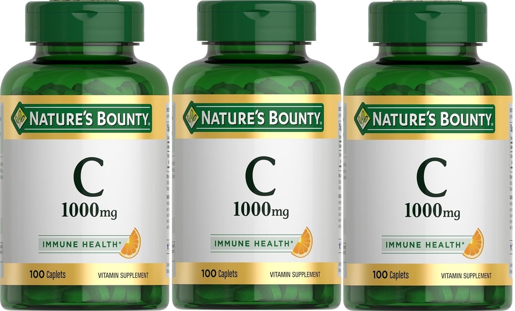 Naturens Bounty Vitamin C, 1000mg, 100 Caplets (pakke med 3)