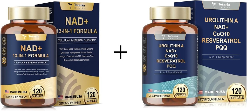 Totaria NAD Supplement for kvinner 120 kapsler urolitin Et supplement 1000mg 120 myke kapsler