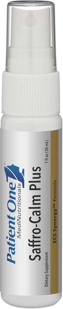 Patient En Saffro-Calm Plus | Oral Spray Supplement for å støtte positiv humør og sunn stressrespons * | med Saffron og Echinacea | 1 fl oz