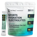 Dr. Berg Sports Hydration Elektrolyserer pulver m/Mer Salt (Pink Himalayan) - 30 Keto elektrolyter pulver pakker m/a Delicious Salty Raspberry & Lemon Flavor - Inkluderer 1000 mg Kalium