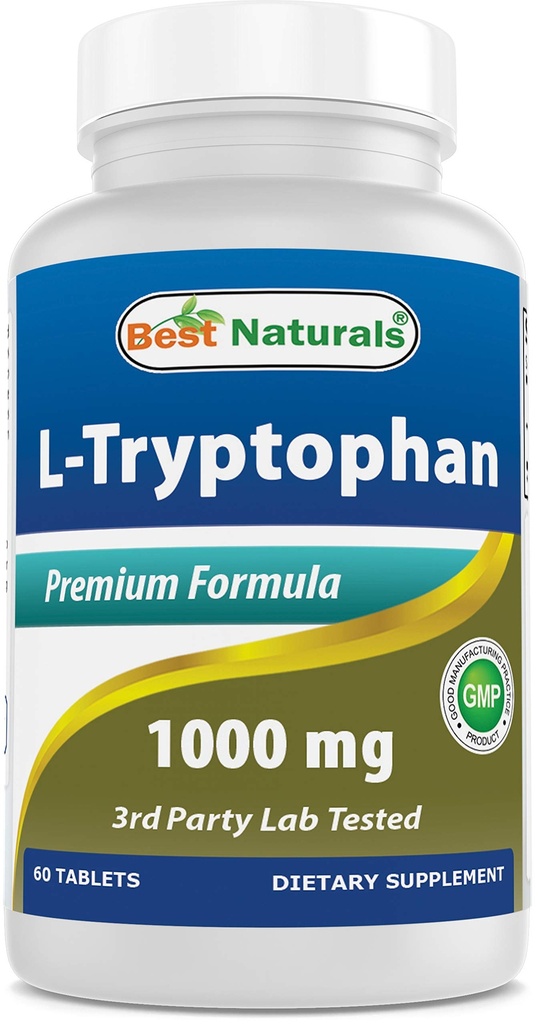 Beste Naturals L-Tryptophan 1000 mg 60 tabletter