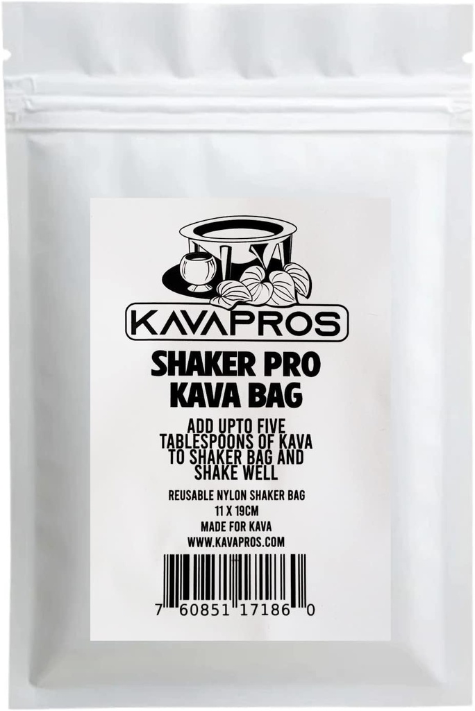 Kava Pros Shaker Pro Bag Reusable Kava-Kava Shake & Drikke Mat Grage Nylon 11 x19CM
