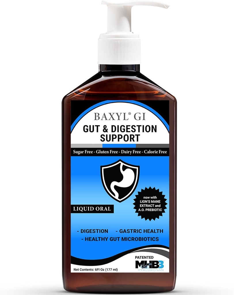 BAXYL® GI - Digestion, Digestiv Aid & Mage Relief - GERD (Acid Reflux), IBS, Crohns - (Patented Formula, Organic, Vegan, laget i USA) | 36 Day Supply - 6 Floz