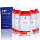 Aluminium L Glutathione Supplement Kompleks - Redusert Glutathione 1000mg med Alpha Lipoic Acid & Rose HIPS Kapsler for nourished & glattere hud, 60 Caps x 5 flasker