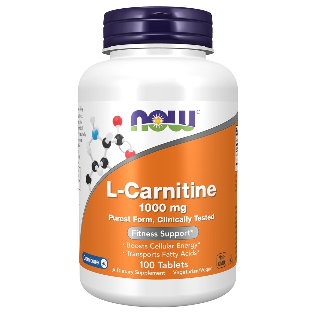 Nå Matvarer: L-Carnitin Fitness Support 1000mg, 100 faner