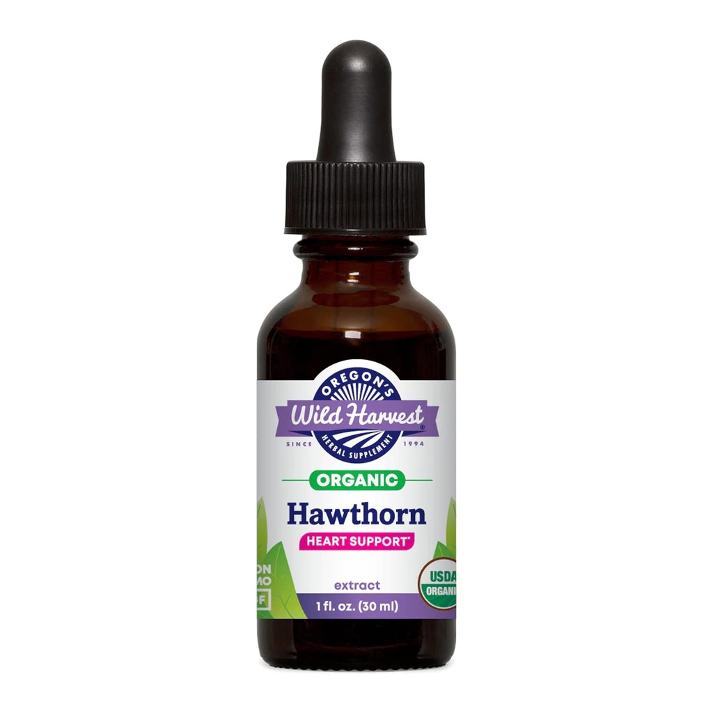 Oregon Wild Harvest 1:2 fersk økologisk hawthorn ekstrakt, 1 Fluid Ounce