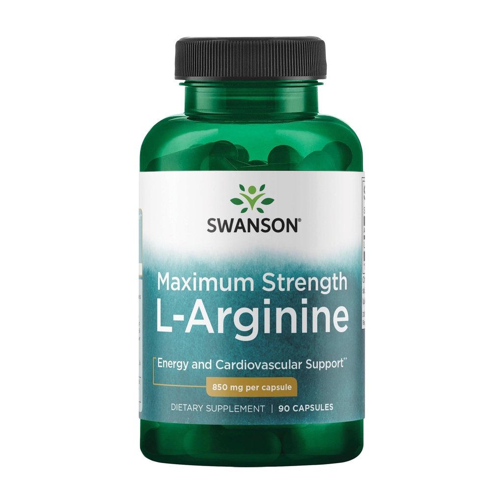 Swanson Amino Acid Super-styrke L-Arginine 850 Milligrams 90 kapsler