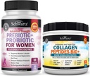 BioSchwartz Hydrolysert kollagen Peptider pulver (40+ Serveringer) Plus prebiotika og probiotika med digestive enzymer for kvinner (1 måneds forsyning)