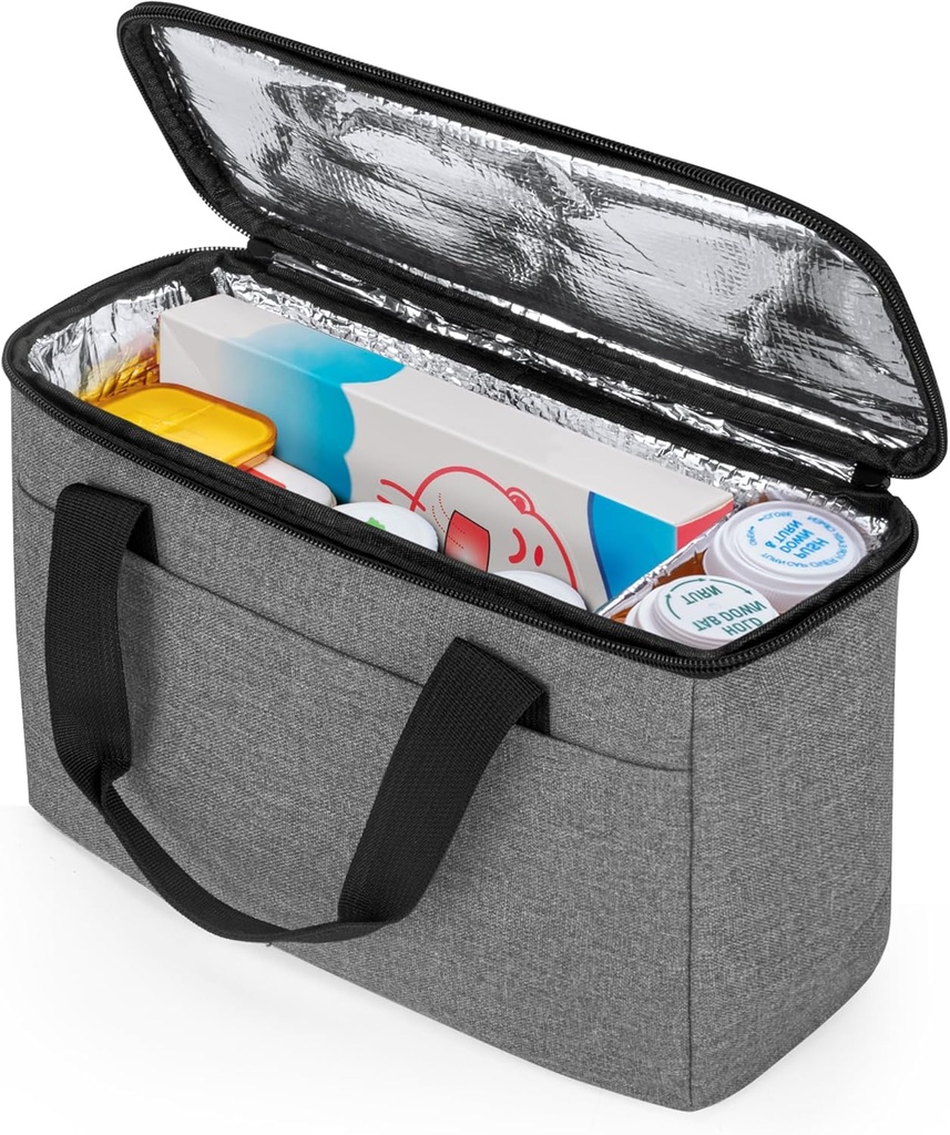 Trunab førstehjelp veske tom liten medisin lagrings saken, isolert medisin kulere veske, reise piller flaskeorganisator for resept, insulin, kosttilskudd eller medisinske forsyninger, grå(Bag Only)
