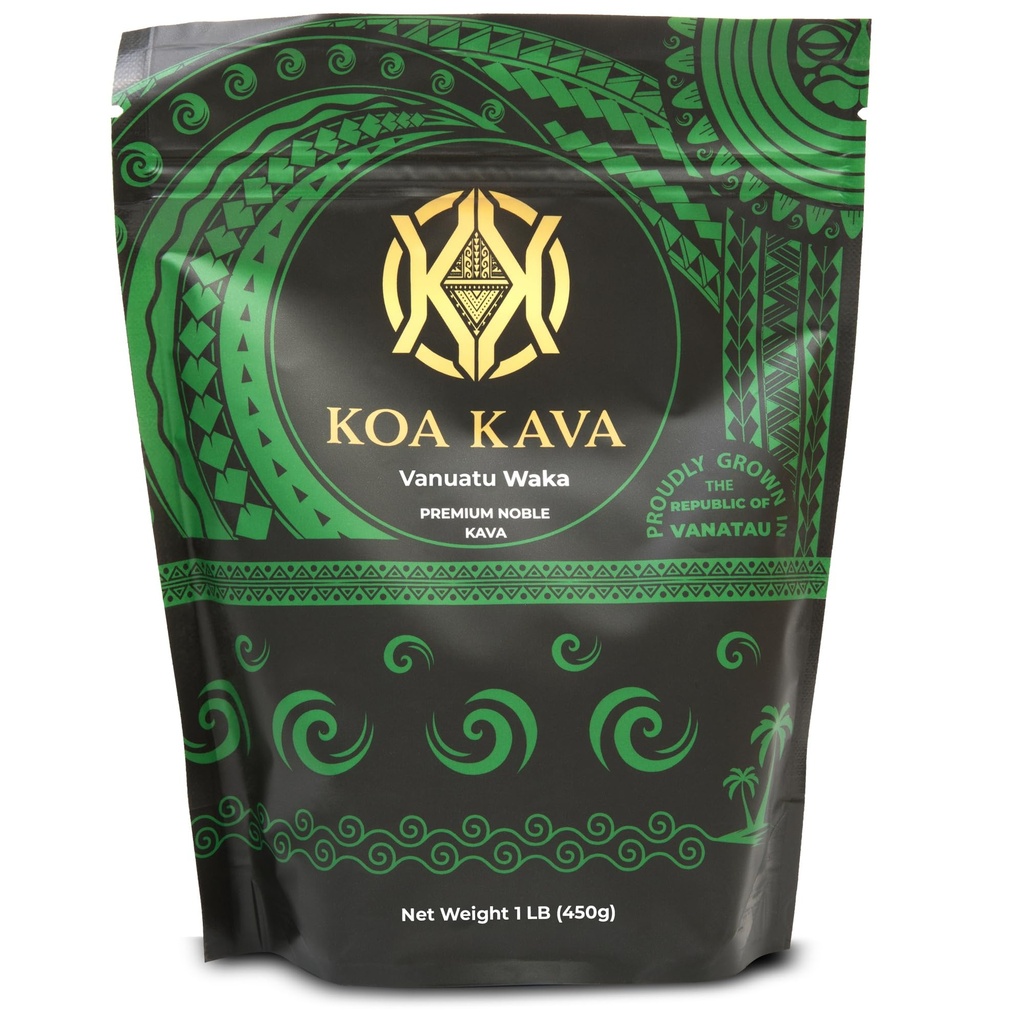 Vanuatu Koa Kava Kava pulver - Premium Noble Waka Kava Te laget av lateral rot i Vanuatu for autentisk avslapping. 1 Pound Bag