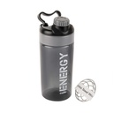 CELLO Energy Plastic Protein Shake Bottle | Flip top open| Leak Proof & Easy to clean | Gym Protein Shaker Bottle | 700ml, Grey