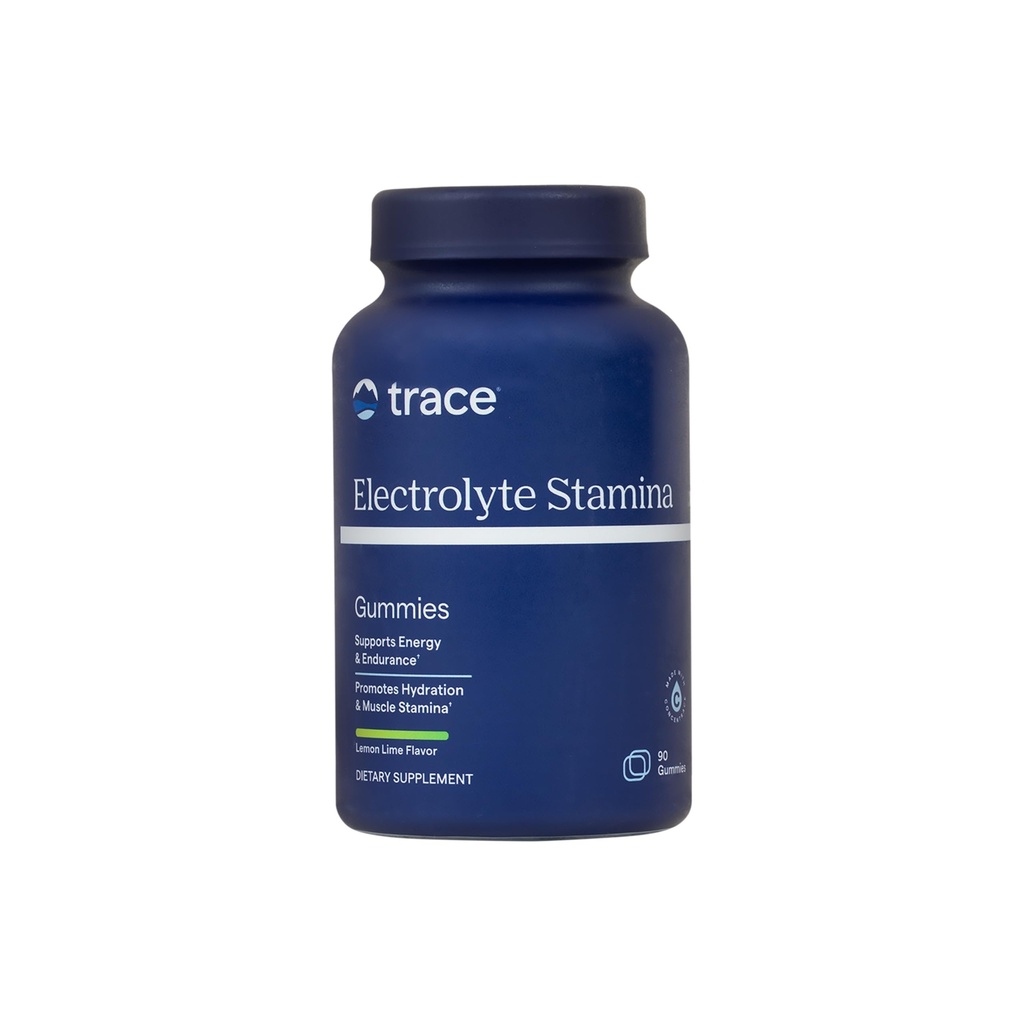 Trace Minerals Electrolyte Stamina Gummies - Beleilig Electrolyte Supplement som støtter Hydration - støtter optimal energi - Muskel Stamina - Vegan - Lemon Lime - 90 greve (30 Serveringer)