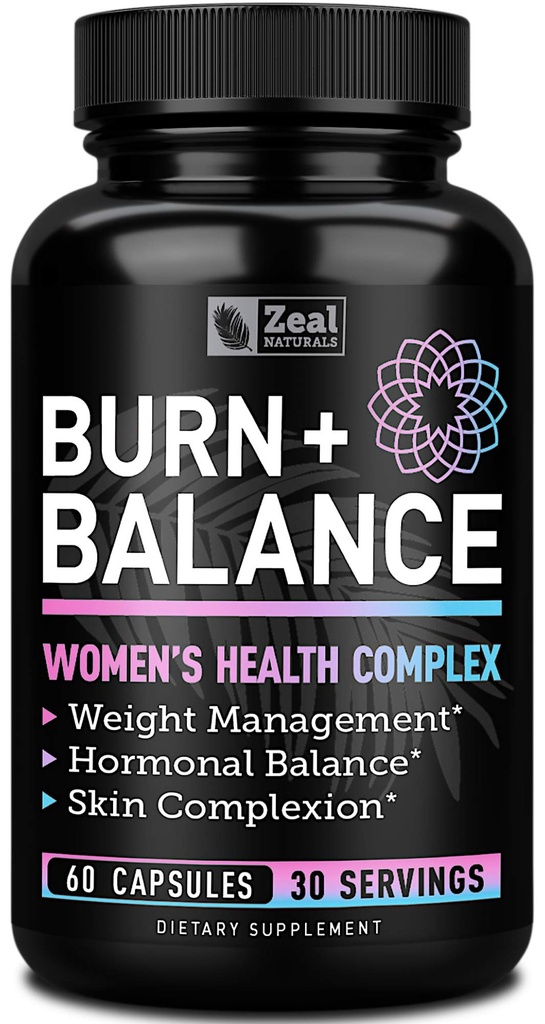 Zeal Naturals vekttap støtte for kvinner + daglig balanse vitaminer (Iron, vitamin D, Setria®, Folate) Premium diett støtte piller for kvinner + multivitamin og hormon støtte