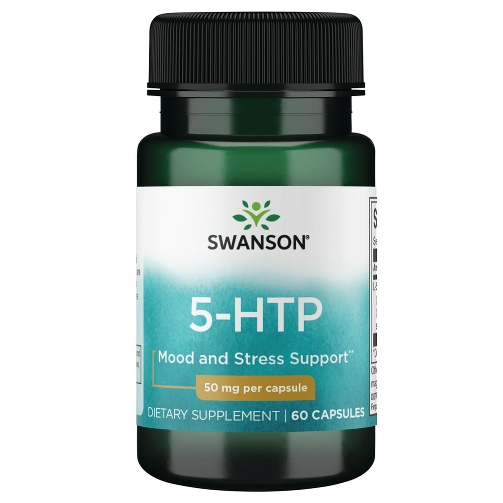 Swanson Premium Amino Acid 5-Htp - Ekstra styrke - 50 Milligrams 60 Kapsler