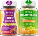 NEVISS Bundle - Kvinner & menns 50+ Multivitamin 1 pakke og Prebiotic Fiber 2 pakke