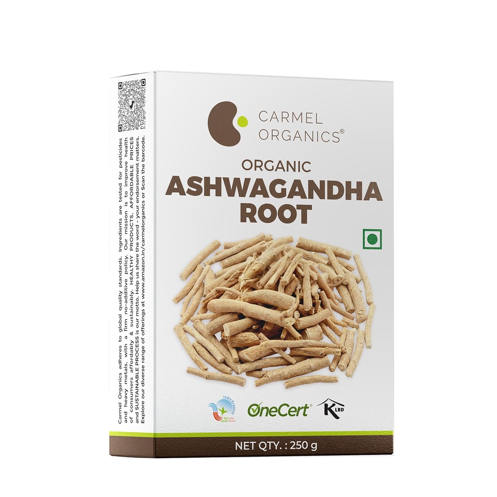 CARMEL ORGANICS Ashwagandha Root Whole 250 Gram