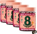 8Grønner Supergreens Gummies Super Greens Powder Superfood Gummy for Metabolisme, Immunitet og fokus, Digestive Helse Enzymer, Organisk: Klorella, Spirulina, Aloe Vera, Peach Flavor, 200 greve