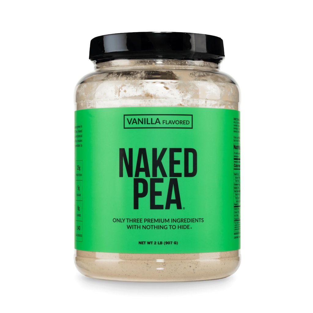 NAKAD Vanilla Pea Protein Isolat fra nordamerikanske gårder, bare 3 ingredienser, Vanilla Vegan Protein, Glutenfri, Soya Free, GMO Free - 2LB