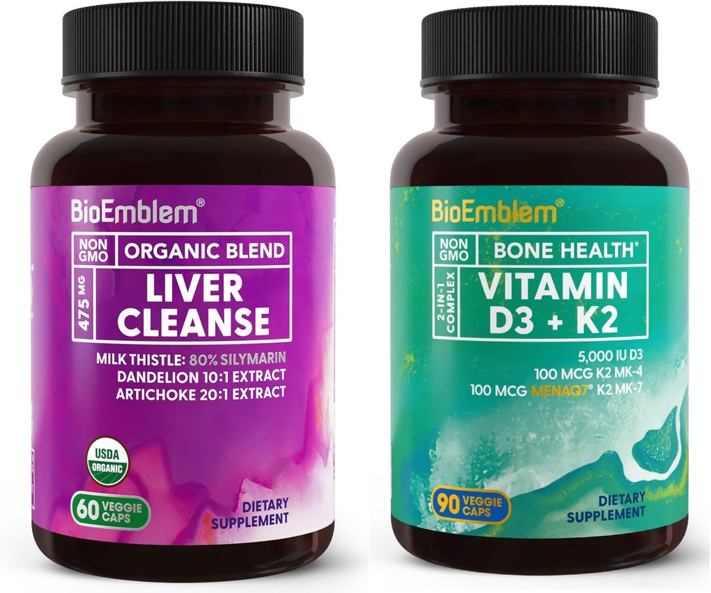 BioEmblem vitamin D3 K2 USDA organisk lever rengjøring