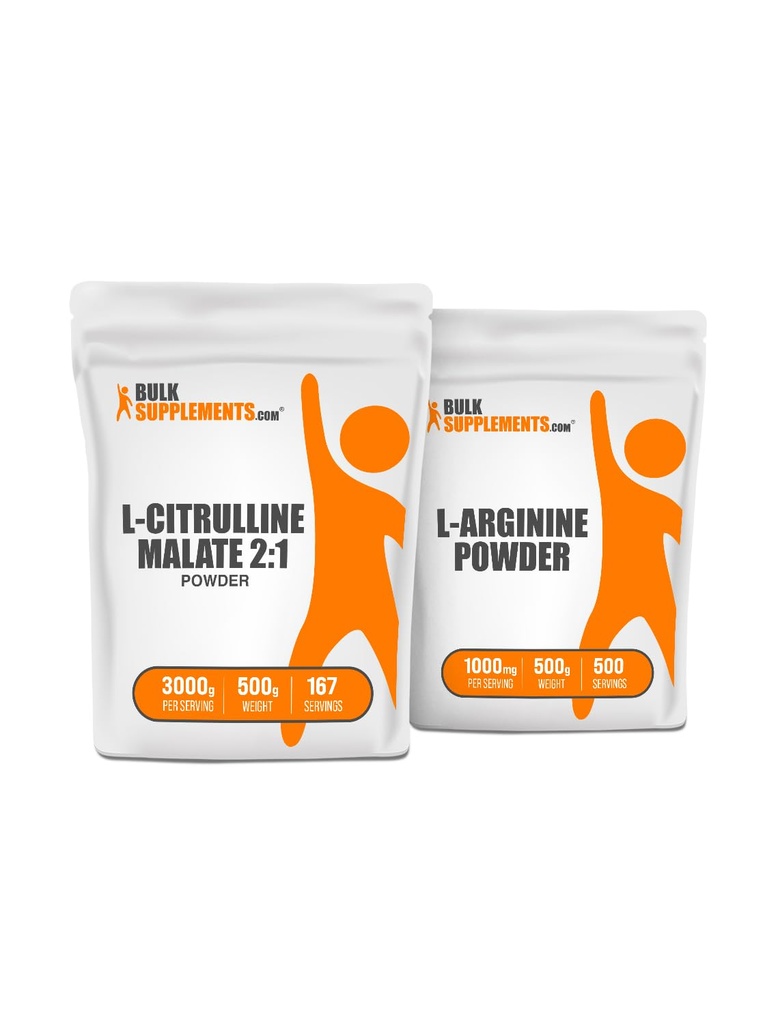BulkSupplements Citrullin Malate 2:1 500g + L-arginin 500g Bundle