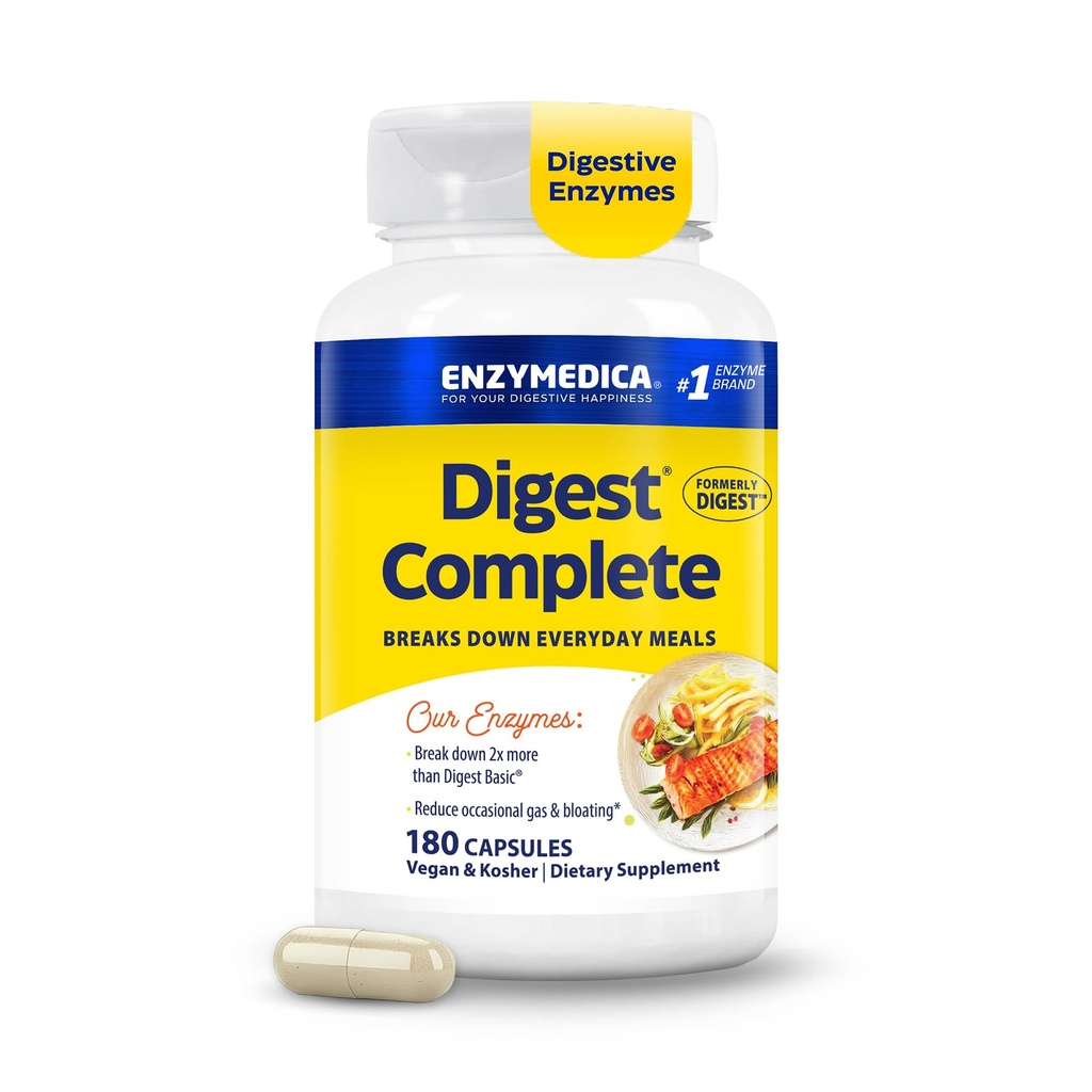 Enzymedica Digest, Full-Range, Hver dag Digestive Enzymer, tilbyr rask-Active Gas & Bloating Relief, 180 greve (FFP)