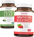 Bundle of Olive Leaf Extract & Hawthorn Berry Extarct - Sunn Herbs Bundle - Olive Leaf Extract med 20% Oleuropein & Hawthorn Berry 4:1 Extract - Konsentrert fra 2660mg Fresh Berries (120 Caps)
