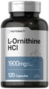 Horbäach L Ornithine HCl | 1900mg | 120 kapsler | Ikke-GMO & Glutenfri Supplement