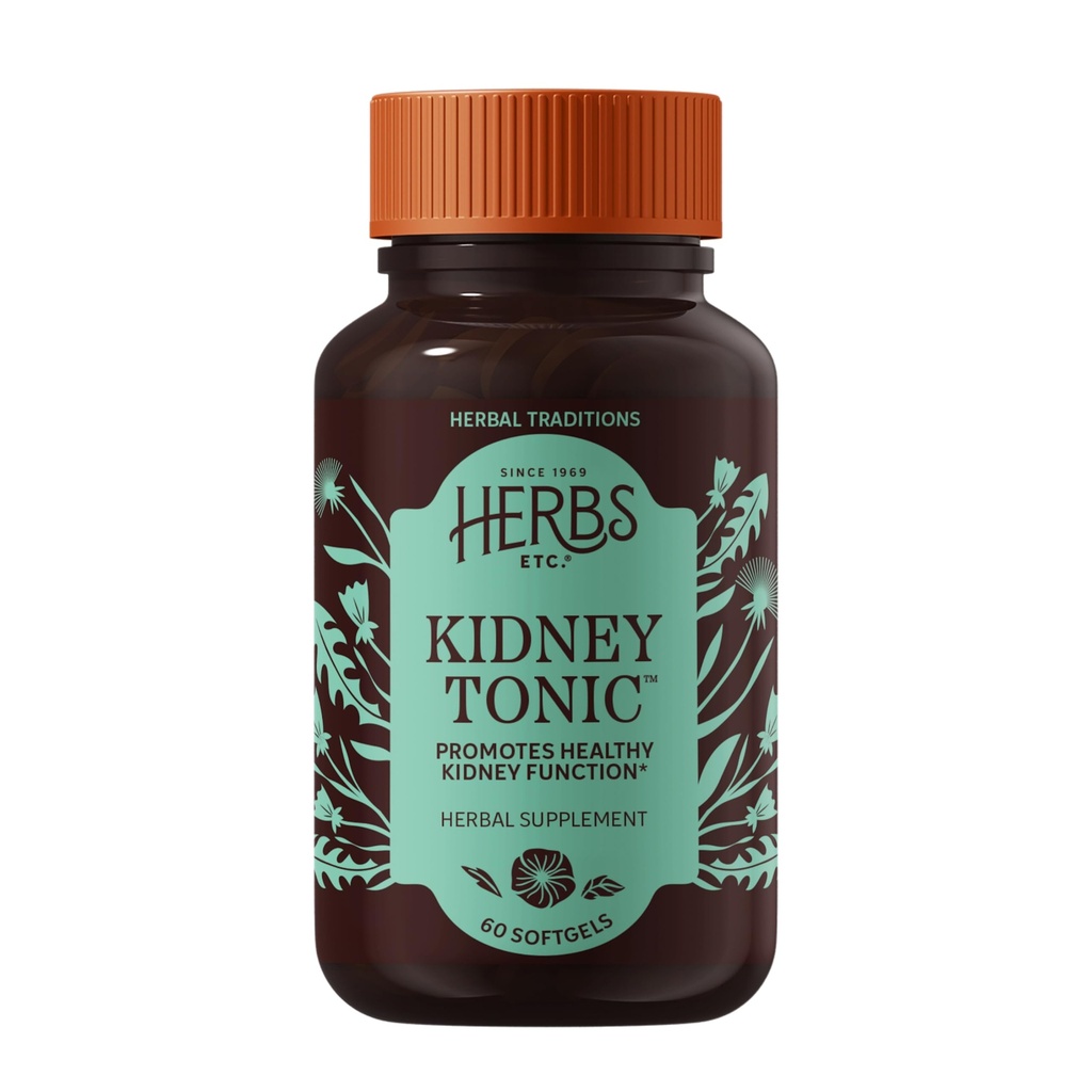 Herbs, Etc. Njur Tonic Softgels - Funksjonstilskudd - Naturlig med Dandelion, Sag Palmetto & Parsley - 60 Softgels (60 Serveringer)