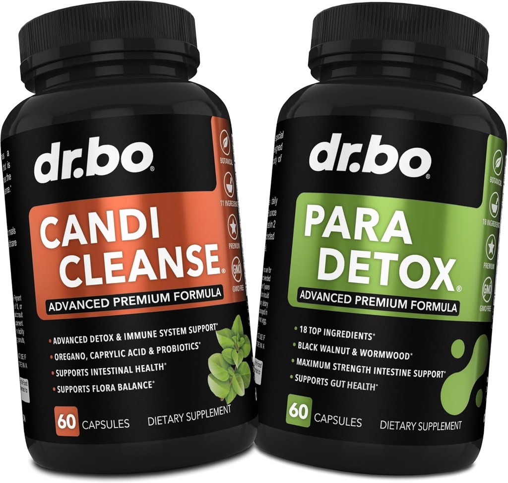 Candi Cleanse & Intestine Detox støtte Supplement piller - Extra styrke Probiotic Cleanser med intestinal Flora Gut støtte - naturlig orale Herbal Oregano, Caprylic Acid, Wormwood & Black Walnut