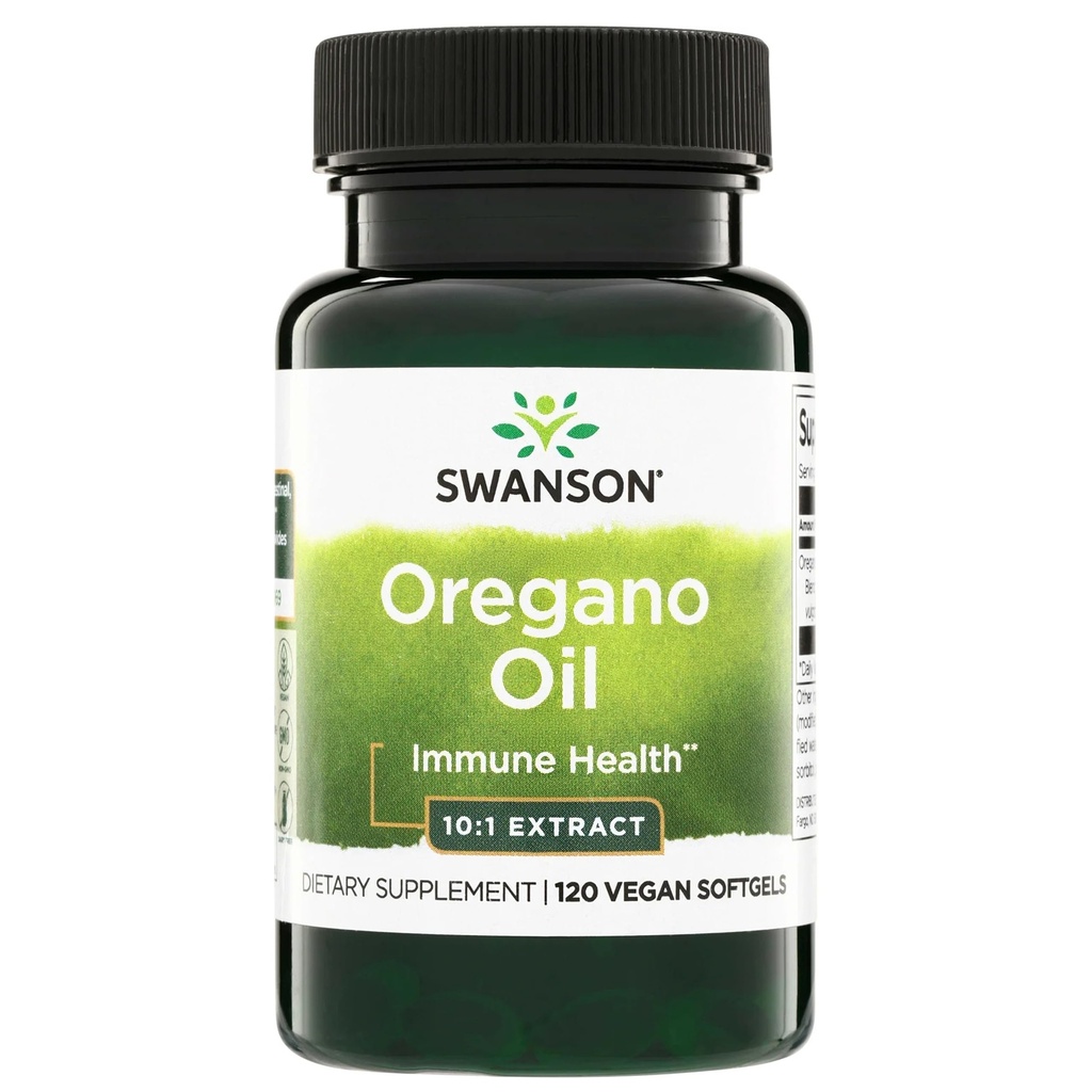 Swanson Oregano Oregano Oil 10:1 Ekstrakt-Naturlig Supplement Fremme Digestive Helse-Respiratorisk og Urin Tract Helsestøtte (120 Softgels, 150mg Hver)