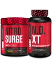 Jacked Factory Nitrosurge Shred Thermogenic Pre-Workout i Blåbær Lemonade & N.O. XT Nitric Oxid Booster for menn og kvinner
