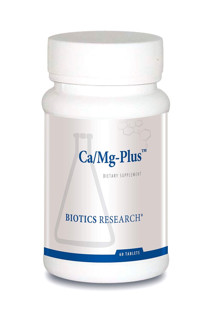 Biotikk Forskning CaMg-Plus Kalsium Magnesium Supplement med paratyreose, Aids i bein og tannhelse, Muskelavslapning, støtter kardiovaskulær helse, Thyroid støtte 60 tabletter