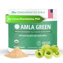 Amla Powder & Grønn Te Superfood Supplement, 20x Ultra konsentrert Amla, Antioksidant støtte, laget med Oolong te og indisk goosebær, organisk, vegansk, klassisk flavor, 30 serveringer