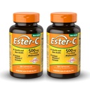 Amerikansk helse Ester-C 500 mg med Citrus Bioflavonoids - 120 kapsler (pakke med 2) - 24-timers immunstøtte - ikke-GMO, Glutenfri - 120 Total Services