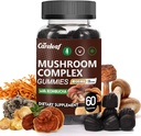 9 i 1 Mushroom Gummies med Lions Mane for fokus Supplement og energi Supplement for å støtte immunsystemet De-Stress Boost Mood & Energy 60 Count Kombucha Flavor