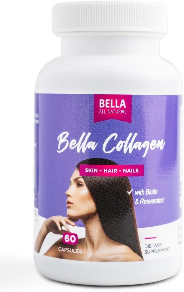 Bella Alle naturlige collagen collagen, hår, hud og negler, 60 caps