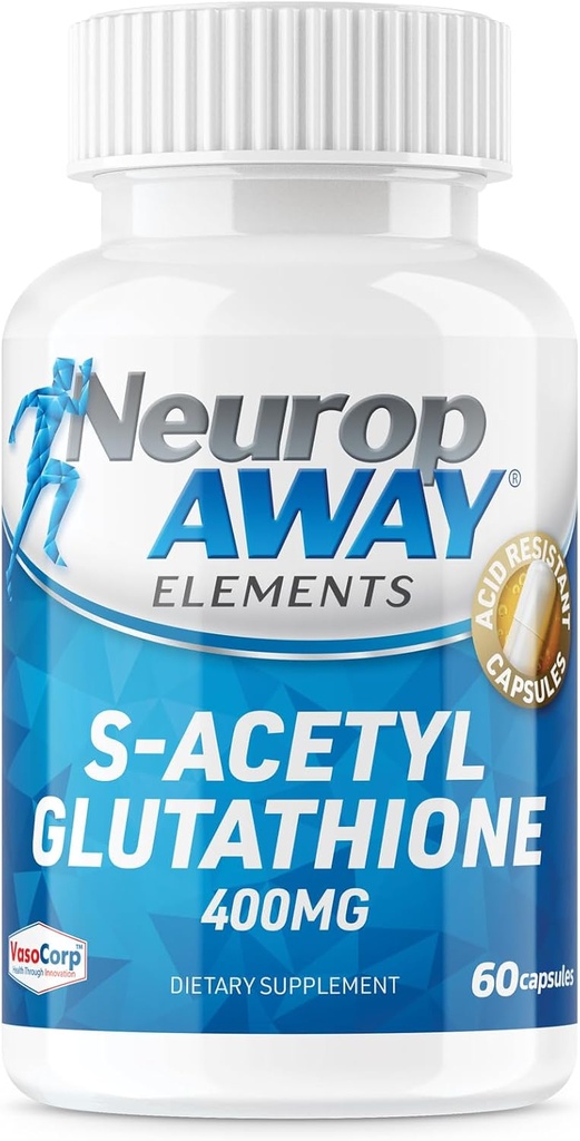NeuropAWAY Elements S-Acetyl-Glutathion 400 mg syre Resistant kapsler 60ct (60 400 mg kapsler per flaske) 3rd Party testet i en cGMP Facility