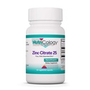 Nutricologi Sink Citrat Supplement - 25 mg Sink for menn og kvinner, immun støtte, ren, velfordelt, veltolerert, spor Mineral, vegetariske kapsler - 60 greve