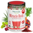 MakroLife Naturals Miracle Reds Superfood Supplement pulver Antioksidanter Polyfenoler Enzymes Probiotika - Rå ikke-GMO organisk Vegan Gluten & Dairy Gratis (30 Serveringer)