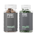 Ren for menn Multivitamin, 120 kapsler og tilbakestille Detox Supplement, 30 kapsler
