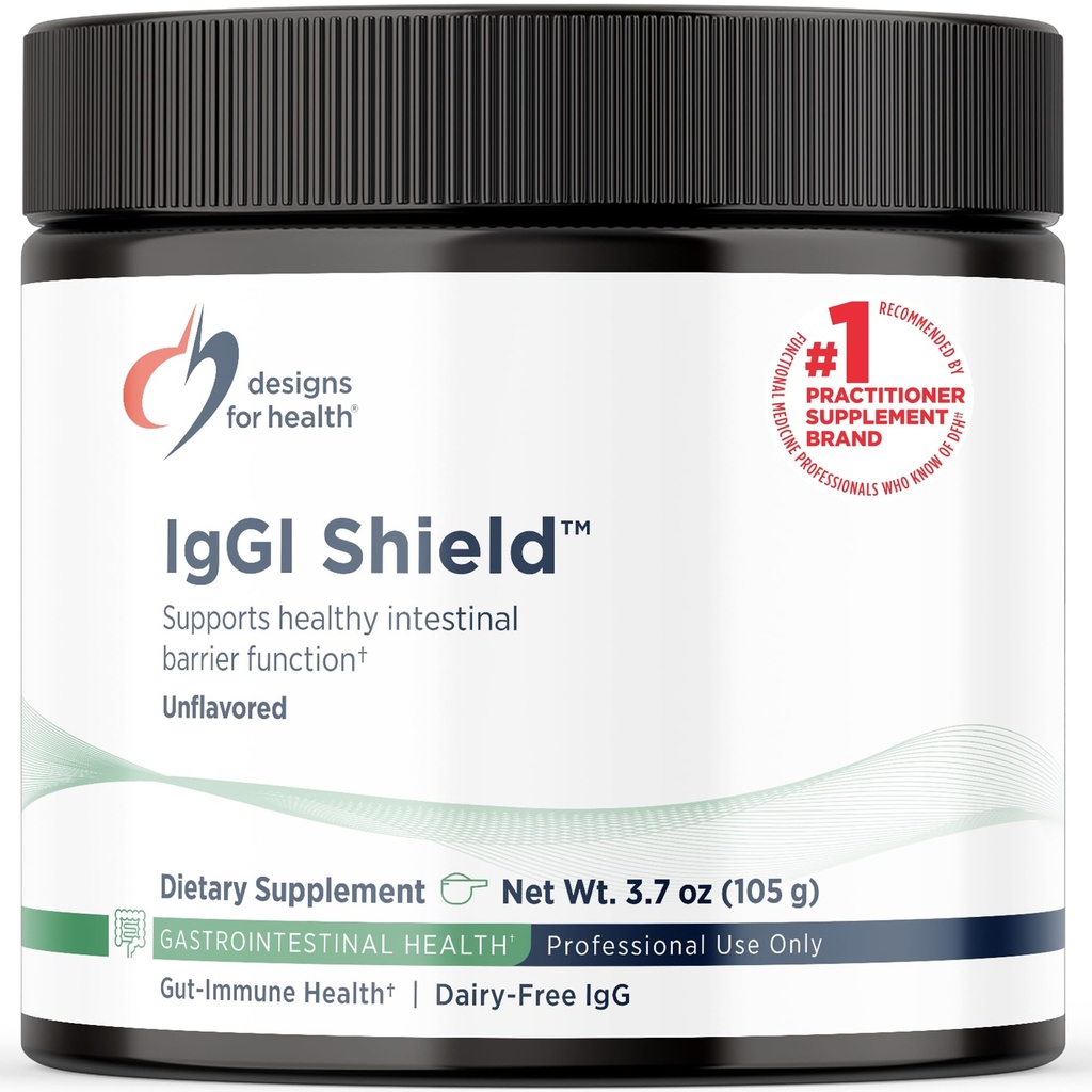 Design for Helse IgGI Shield pulver - Dairy-Free Immunoglobulin IgG Supplement, SBI med N-Acetyl-Glukosamin - støtter sunn intestinal barriere funksjon (3.7oz / 30 serveringer)