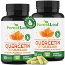 ForestLeaf Quercetin med Bromelain - 1350mg Blande med vitamin C & Stinging Nettle, Avansert Quercetin 500mg Supplement, Ikke-GMO Glutenfri, Naturlig immun- og pustefunksjon 180 Veggie Kapsler
