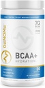 BCAA Powder + HYDRATION Electrolyte Formel ® 7G BCAA, 2,5G Elektrolytter per servering | Muskelgjenvinning og støtte | Ikke-GMO, Glutenfri, ketovennlig, Null Sugar | Naturlig Flavor ® 30 Serveringer