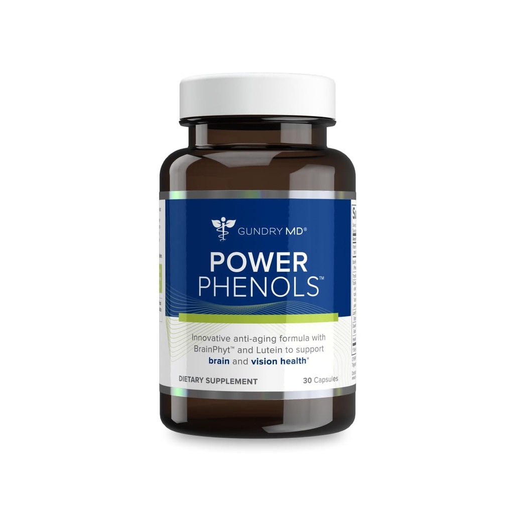 Gundry MD Power Phenols Brain Health Supplement for kognisjon, fokus, motivasjon, produktivitet og energi - (30 Services)