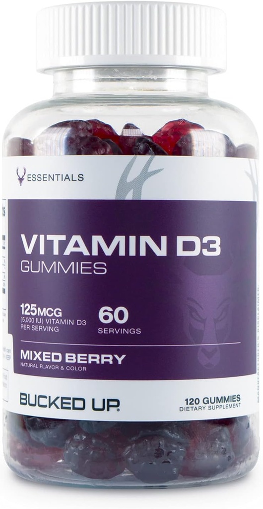 Bucked opp vitamin D3 125mcg, 120 gummier - Essentials