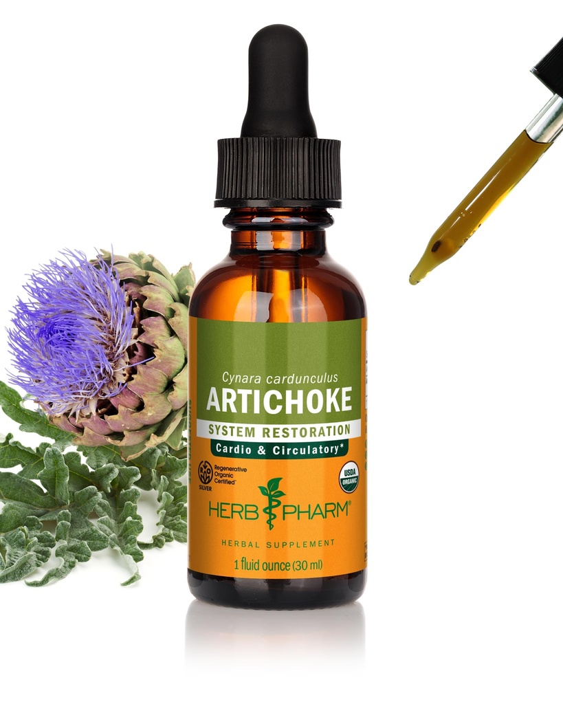Herb Pharm Certified Organic Artichoke flytende ekstrakt for kardiovaskulær og sirkulerende støtte - 1 Ounce