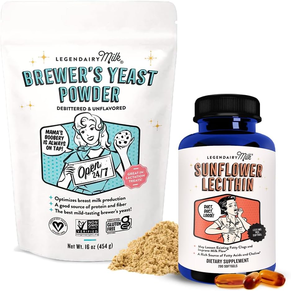 Legendairy Milk Sunflower Lecithin + Brewer's Yest Powder - Lactation Supplement for å øke brystmelk forsyning og støtte tilstoppet melkedukter
