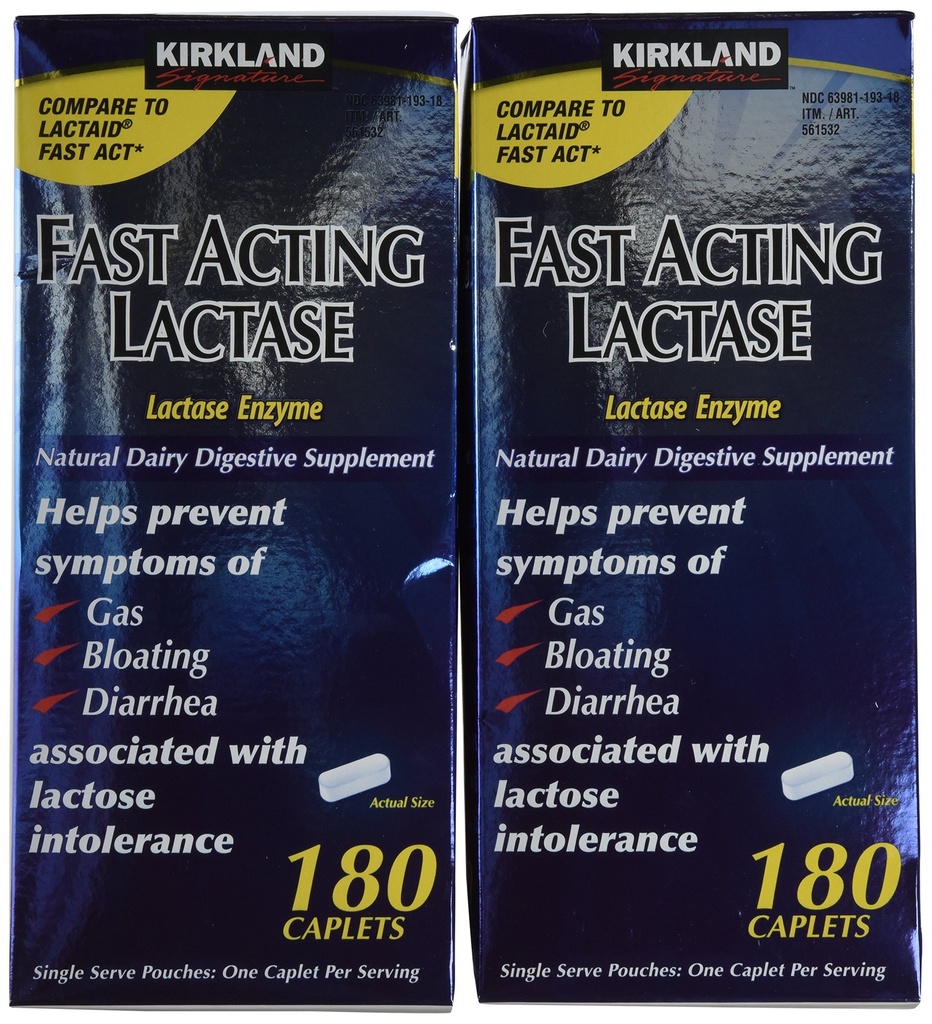 Kirkland Signature Hurtigvirkende Lactase, (2 Pack), 360 Ct kapler